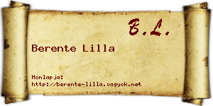 Berente Lilla névjegykártya