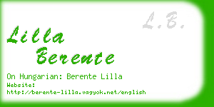 lilla berente business card